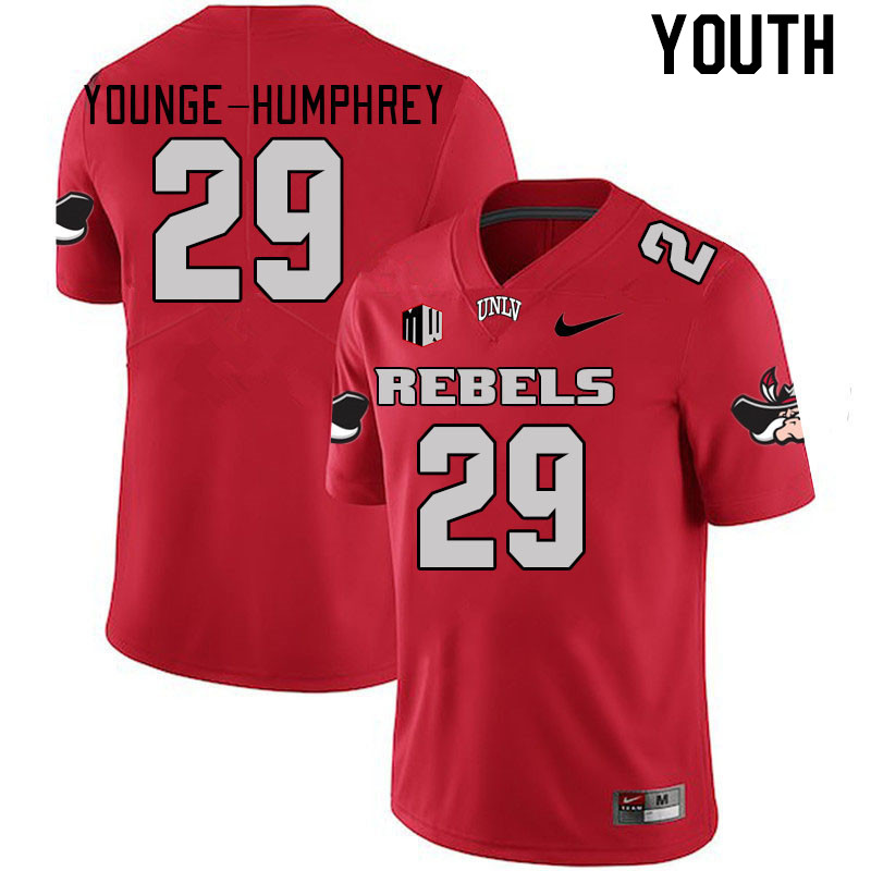 Youth #29 Jordan Younge-Humphrey UNLV Rebels 2023 College Football Jerseys Stitched-Scarlet